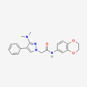 molecular formula C21H22N4O3 B6487489 N-(2,3-dihydro-1,4-benzodioxin-6-yl)-2-[3-(dimethylamino)-4-phenyl-1H-pyrazol-1-yl]acetamide CAS No. 1286704-54-8