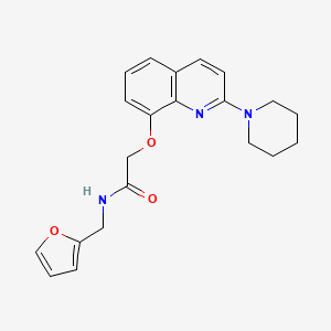 molecular formula C21H23N3O3 B6487502 N-[(furan-2-yl)methyl]-2-{[2-(piperidin-1-yl)quinolin-8-yl]oxy}acetamide CAS No. 921788-26-3