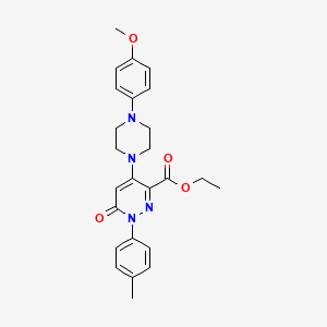 molecular formula C25H28N4O4 B6487543 ethyl 4-[4-(4-methoxyphenyl)piperazin-1-yl]-1-(4-methylphenyl)-6-oxo-1,6-dihydropyridazine-3-carboxylate CAS No. 922121-14-0