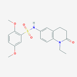 molecular formula C19H22N2O5S B6487546 N-(1-ethyl-2-oxo-1,2,3,4-tetrahydroquinolin-6-yl)-2,5-dimethoxybenzene-1-sulfonamide CAS No. 922026-10-6