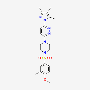 molecular formula C22H28N6O3S B6487584 3-[4-(4-methoxy-3-methylbenzenesulfonyl)piperazin-1-yl]-6-(3,4,5-trimethyl-1H-pyrazol-1-yl)pyridazine CAS No. 1013757-61-3
