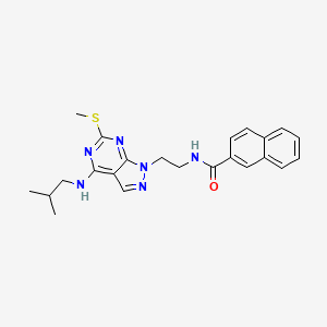 molecular formula C23H26N6OS B6487600 N-(2-{4-[(2-methylpropyl)amino]-6-(methylsulfanyl)-1H-pyrazolo[3,4-d]pyrimidin-1-yl}ethyl)naphthalene-2-carboxamide CAS No. 941941-84-0