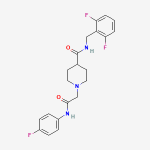molecular formula C21H22F3N3O2 B6487623 N-[(2,6-difluorophenyl)methyl]-1-{[(4-fluorophenyl)carbamoyl]methyl}piperidine-4-carboxamide CAS No. 941969-91-1