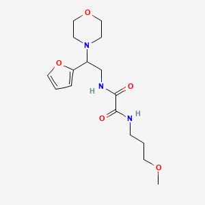 molecular formula C16H25N3O5 B6487679 N'-[2-(furan-2-yl)-2-(morpholin-4-yl)ethyl]-N-(3-methoxypropyl)ethanediamide CAS No. 877631-10-2