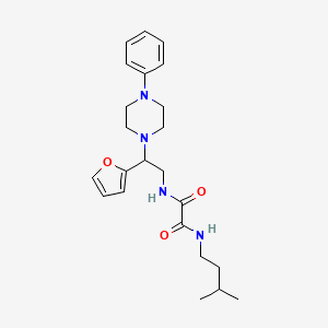 molecular formula C23H32N4O3 B6487686 N'-[2-(furan-2-yl)-2-(4-phenylpiperazin-1-yl)ethyl]-N-(3-methylbutyl)ethanediamide CAS No. 877631-35-1