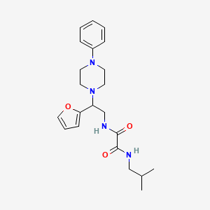 molecular formula C22H30N4O3 B6487716 N'-[2-(furan-2-yl)-2-(4-phenylpiperazin-1-yl)ethyl]-N-(2-methylpropyl)ethanediamide CAS No. 877631-88-4
