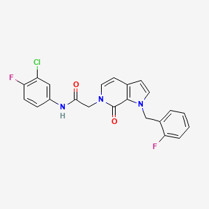 molecular formula C22H16ClF2N3O2 B6487729 N-(3-chloro-4-fluorophenyl)-2-{1-[(2-fluorophenyl)methyl]-7-oxo-1H,6H,7H-pyrrolo[2,3-c]pyridin-6-yl}acetamide CAS No. 1286722-22-2
