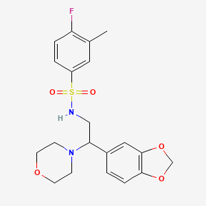 molecular formula C20H23FN2O5S B6487949 N-[2-(2H-1,3-benzodioxol-5-yl)-2-(morpholin-4-yl)ethyl]-4-fluoro-3-methylbenzene-1-sulfonamide CAS No. 887219-04-7