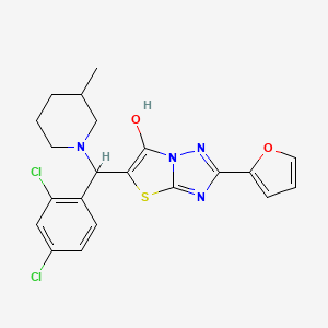 molecular formula C21H20Cl2N4O2S B6488055 5-[(2,4-dichlorophenyl)(3-methylpiperidin-1-yl)methyl]-2-(furan-2-yl)-[1,2,4]triazolo[3,2-b][1,3]thiazol-6-ol CAS No. 887222-79-9
