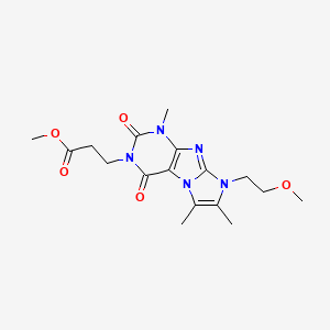 molecular formula C17H23N5O5 B6488093 methyl 3-[6-(2-methoxyethyl)-4,7,8-trimethyl-1,3-dioxopurino[7,8-a]imidazol-2-yl]propanoate CAS No. 886887-37-2