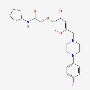 molecular formula C23H28FN3O4 B6488109 N-cyclopentyl-2-[(6-{[4-(4-fluorophenyl)piperazin-1-yl]methyl}-4-oxo-4H-pyran-3-yl)oxy]acetamide CAS No. 898417-64-6