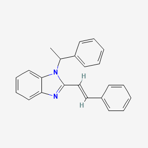molecular formula C23H20N2 B6488271 (E)-1-(1-phenylethyl)-2-styryl-1H-benzo[d]imidazole CAS No. 380901-74-6