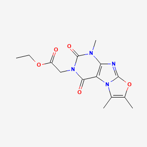 molecular formula C14H16N4O5 B6488337 ethyl 2-(1,6,7-trimethyl-2,4-dioxo-1,2-dihydrooxazolo[2,3-f]purin-3(4H)-yl)acetate CAS No. 899947-50-3