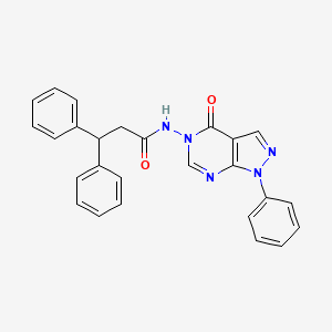 molecular formula C26H21N5O2 B6488427 N-{4-oxo-1-phenyl-1H,4H,5H-pyrazolo[3,4-d]pyrimidin-5-yl}-3,3-diphenylpropanamide CAS No. 919857-63-9