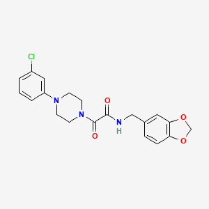 molecular formula C20H20ClN3O4 B6488494 N-[(2H-1,3-benzodioxol-5-yl)methyl]-2-[4-(3-chlorophenyl)piperazin-1-yl]-2-oxoacetamide CAS No. 941998-71-6