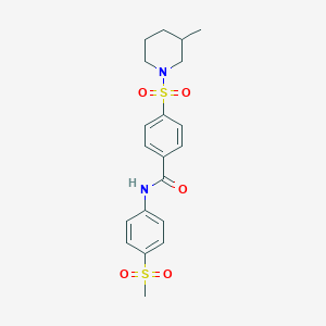 molecular formula C20H24N2O5S2 B6488525 N-(4-methanesulfonylphenyl)-4-[(3-methylpiperidin-1-yl)sulfonyl]benzamide CAS No. 920350-20-5