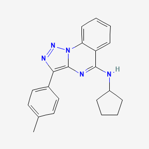 molecular formula C21H21N5 B6488606 N-cyclopentyl-3-(4-methylphenyl)-[1,2,3]triazolo[1,5-a]quinazolin-5-amine CAS No. 902580-92-1