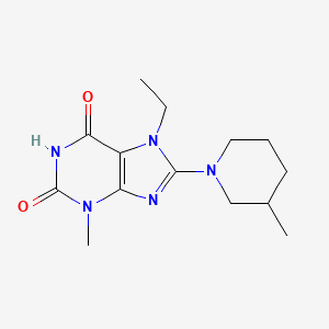 molecular formula C14H21N5O2 B6488726 7-ethyl-3-methyl-8-(3-methylpiperidin-1-yl)-2,3,6,7-tetrahydro-1H-purine-2,6-dione CAS No. 941873-61-6