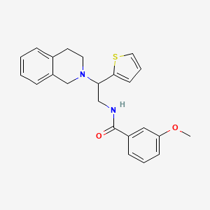 B6489076 3-methoxy-N-[2-(1,2,3,4-tetrahydroisoquinolin-2-yl)-2-(thiophen-2-yl)ethyl]benzamide CAS No. 903289-32-7