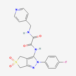 molecular formula C19H16FN5O4S B6489162 N-[2-(4-fluorophenyl)-5,5-dioxo-2H,4H,6H-5lambda6-thieno[3,4-c]pyrazol-3-yl]-N'-[(pyridin-4-yl)methyl]ethanediamide CAS No. 899961-98-9