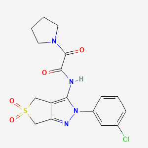 molecular formula C17H17ClN4O4S B6489170 N-[2-(3-chlorophenyl)-5,5-dioxo-2H,4H,6H-5lambda6-thieno[3,4-c]pyrazol-3-yl]-2-oxo-2-(pyrrolidin-1-yl)acetamide CAS No. 899989-95-8