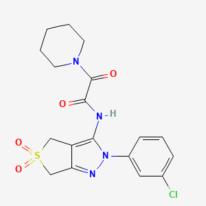 molecular formula C18H19ClN4O4S B6489177 N-[2-(3-chlorophenyl)-5,5-dioxo-2H,4H,6H-5lambda6-thieno[3,4-c]pyrazol-3-yl]-2-oxo-2-(piperidin-1-yl)acetamide CAS No. 899962-20-0
