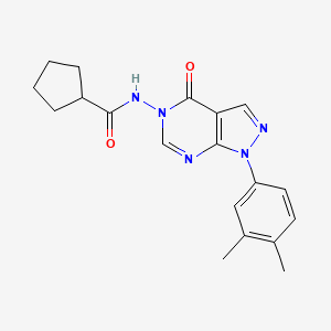 molecular formula C19H21N5O2 B6489197 N-[1-(3,4-dimethylphenyl)-4-oxo-1H,4H,5H-pyrazolo[3,4-d]pyrimidin-5-yl]cyclopentanecarboxamide CAS No. 900008-55-1