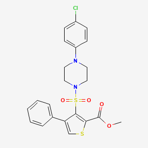 molecular formula C22H21ClN2O4S2 B6489233 methyl 3-{[4-(4-chlorophenyl)piperazin-1-yl]sulfonyl}-4-phenylthiophene-2-carboxylate CAS No. 899725-12-3