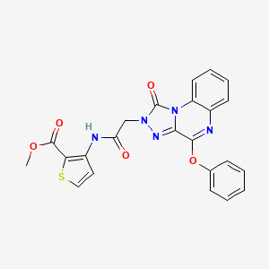 molecular formula C23H17N5O5S B6489266 methyl 3-(2-{1-oxo-4-phenoxy-1H,2H-[1,2,4]triazolo[4,3-a]quinoxalin-2-yl}acetamido)thiophene-2-carboxylate CAS No. 1189887-09-9