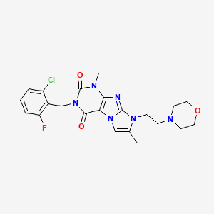 B6489307 3-[(2-chloro-6-fluorophenyl)methyl]-1,7-dimethyl-8-[2-(morpholin-4-yl)ethyl]-1H,2H,3H,4H,8H-imidazo[1,2-g]purine-2,4-dione CAS No. 903854-11-5