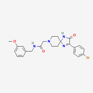 2-[2-(4-bromophenyl)-3-oxo-1,4,8-triazaspiro[4.5]dec-1-en-8-yl]-N-[(3-methoxyphenyl)methyl]acetamide