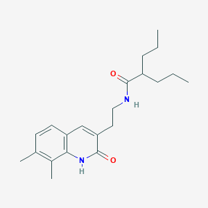 molecular formula C21H30N2O2 B6489669 N-(2-(7,8-dimethyl-2-oxo-1,2-dihydroquinolin-3-yl)ethyl)-2-propylpentanamide CAS No. 851408-15-6