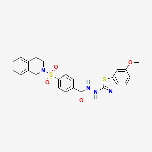 molecular formula C24H22N4O4S2 B6489677 N'-(6-methoxy-1,3-benzothiazol-2-yl)-4-(1,2,3,4-tetrahydroisoquinoline-2-sulfonyl)benzohydrazide CAS No. 851979-84-5