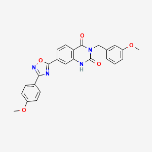 B6490149 7-[3-(4-methoxyphenyl)-1,2,4-oxadiazol-5-yl]-3-[(3-methoxyphenyl)methyl]-1,2,3,4-tetrahydroquinazoline-2,4-dione CAS No. 1357851-34-3
