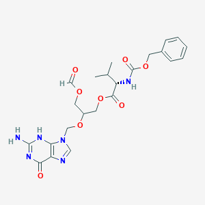 molecular formula C23H28N6O8 B064904 Cbz-Valine-monoformate ganciclovir CAS No. 194159-19-8