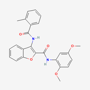 molecular formula C25H22N2O5 B6490414 N-(2,5-dimethoxyphenyl)-3-(2-methylbenzamido)-1-benzofuran-2-carboxamide CAS No. 888464-93-5