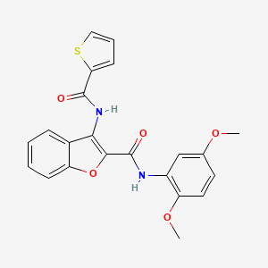 molecular formula C22H18N2O5S B6490419 N-(2,5-dimethoxyphenyl)-3-(thiophene-2-amido)-1-benzofuran-2-carboxamide CAS No. 888468-44-8