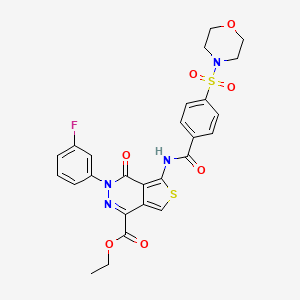 molecular formula C26H23FN4O7S2 B6490613 ethyl 3-(3-fluorophenyl)-5-[4-(morpholine-4-sulfonyl)benzamido]-4-oxo-3H,4H-thieno[3,4-d]pyridazine-1-carboxylate CAS No. 887224-68-2