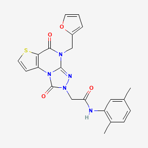 molecular formula C22H19N5O4S B6491285 N-(2,5-dimethylphenyl)-2-[8-(furan-2-ylmethyl)-7,12-dioxo-5-thia-1,8,10,11-tetrazatricyclo[7.3.0.02,6]dodeca-2(6),3,9-trien-11-yl]acetamide CAS No. 1359396-45-4