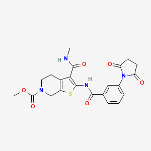 molecular formula C22H22N4O6S B6492468 methyl 2-[3-(2,5-dioxopyrrolidin-1-yl)benzamido]-3-(methylcarbamoyl)-4H,5H,6H,7H-thieno[2,3-c]pyridine-6-carboxylate CAS No. 886957-45-5