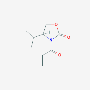 molecular formula C9H15NO3 B064925 3-Propanoyl-4-propan-2-yl-1,3-oxazolidin-2-one CAS No. 165657-81-8