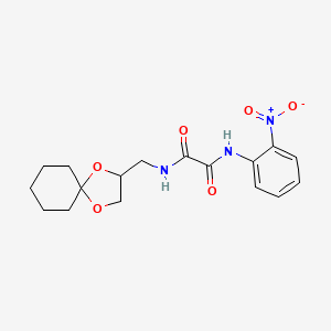 molecular formula C17H21N3O6 B6492602 N-({1,4-dioxaspiro[4.5]decan-2-yl}methyl)-N'-(2-nitrophenyl)ethanediamide CAS No. 899730-81-5