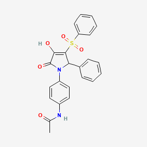 molecular formula C24H20N2O5S B6492648 N-{4-[3-(benzenesulfonyl)-4-hydroxy-5-oxo-2-phenyl-2,5-dihydro-1H-pyrrol-1-yl]phenyl}acetamide CAS No. 1351841-41-2