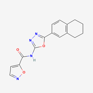 molecular formula C16H14N4O3 B6492729 N-(5-(5,6,7,8-tetrahydronaphthalen-2-yl)-1,3,4-oxadiazol-2-yl)isoxazole-5-carboxamide CAS No. 941869-21-2