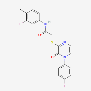 N-(3-fluoro-4-methylphenyl)-2-{[4-(4-fluorophenyl)-3-oxo-3,4-dihydropyrazin-2-yl]sulfanyl}acetamide