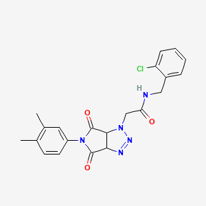 N-[(2-chlorophenyl)methyl]-2-[5-(3,4-dimethylphenyl)-4,6-dioxo-1H,3aH,4H,5H,6H,6aH-pyrrolo[3,4-d][1,2,3]triazol-1-yl]acetamide