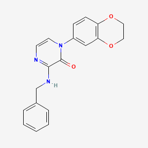3-(benzylamino)-1-(2,3-dihydro-1,4-benzodioxin-6-yl)-1,2-dihydropyrazin-2-one