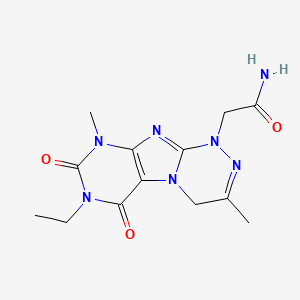 2-{7-ethyl-3,9-dimethyl-6,8-dioxo-1H,4H,6H,7H,8H,9H-[1,2,4]triazino[4,3-g]purin-1-yl}acetamide