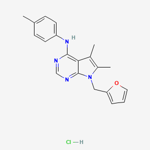 7-[(furan-2-yl)methyl]-5,6-dimethyl-N-(4-methylphenyl)-7H-pyrrolo[2,3-d]pyrimidin-4-amine hydrochloride