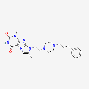 1,7-dimethyl-8-{2-[4-(3-phenylpropyl)piperazin-1-yl]ethyl}-1H,2H,3H,4H,8H-imidazo[1,2-g]purine-2,4-dione